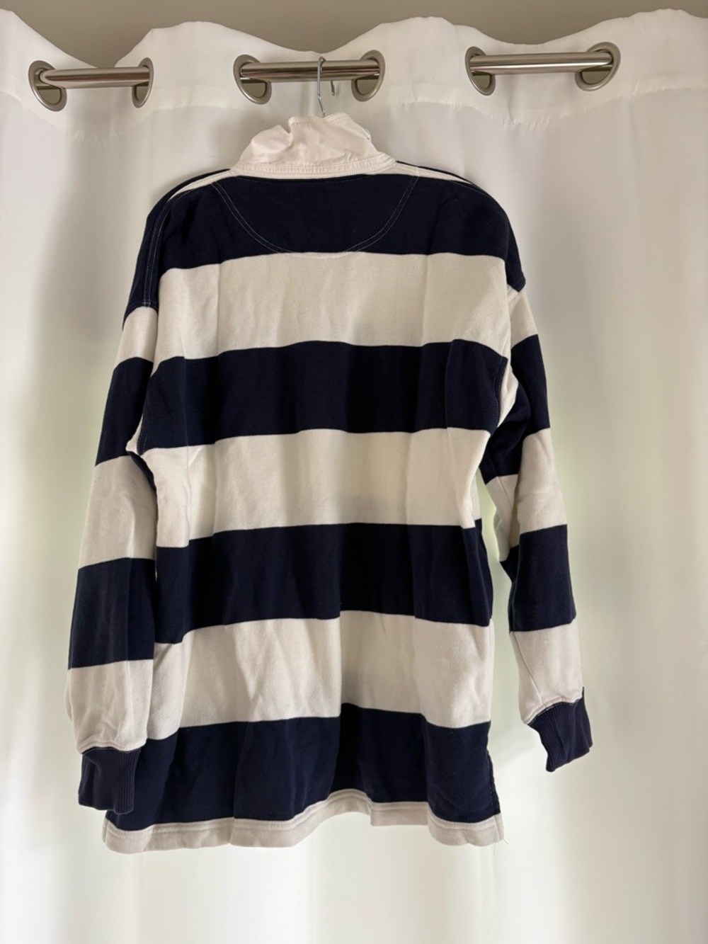 Aerie Navy and White Striped Rugby Polo - Picture 4 of 5